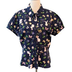 Modcloth x Collectif Womens NWT Sz 16 Mary Grace Enchanted Meadow Peplum Top